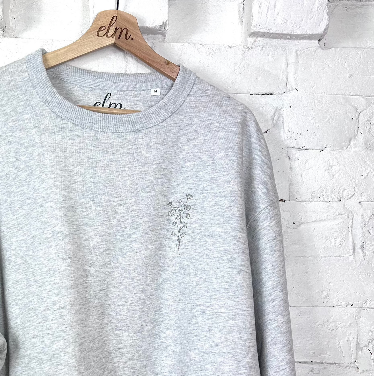 Maidenhair fern organic cotton oversized sweatshirt