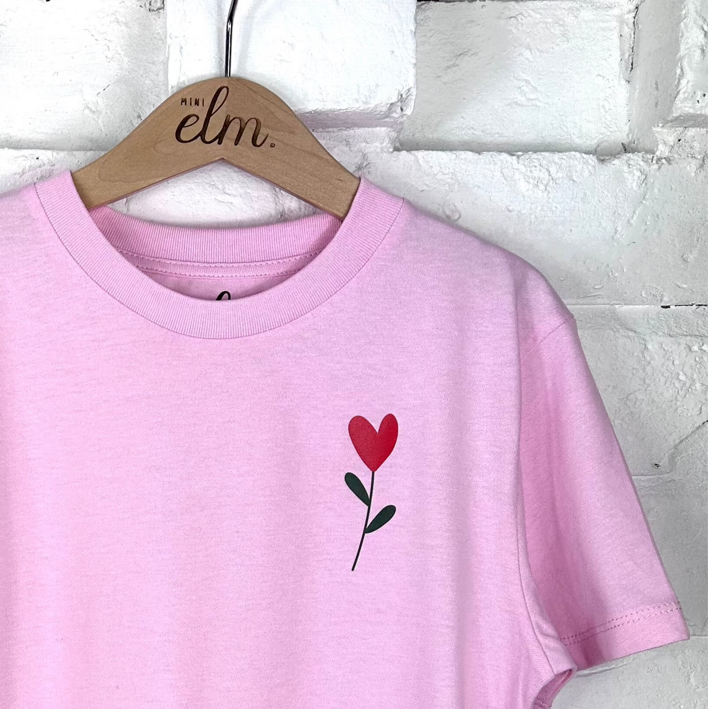 love heart flower organic tshirt