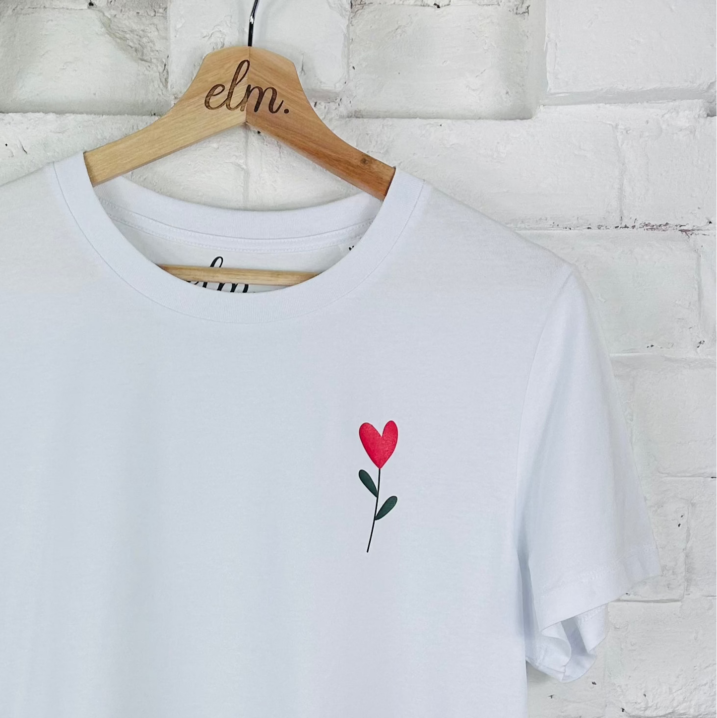 Love heart flower tshirt valentines gift